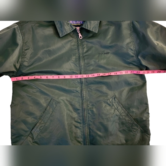 Vintage 1990s Old Navy Rain Jacket Men's M Green - Picture 7 of 13